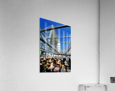 Dining area in Paris with modern building under clear sky Acrylic Print