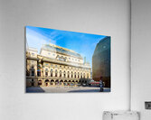 Pragues National Theatre and modern architecture contrast under Acrylic Print