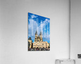 Crowded Old Town Square Prague featuring Týn Church. Acrylic Print