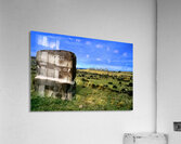 Easter Islands Ahu Tongariki Moai statues and directional sign. Acrylic Print