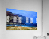 Moai statues on Easter Islands dramatic coastal landscape. Acrylic Print