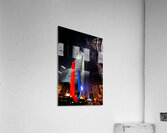 Luminous Shanghai skyscrapers and abstract sculpture at night Acrylic Print