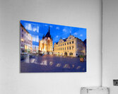 Wurzburg at dusk with Marienkapelle and Falcon House in view Acrylic Print
