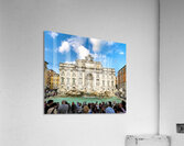Crowd of tourists visiting Trevi fountain in Rome Italy Acrylic Print