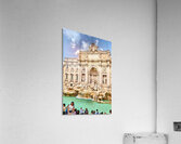 Tourists gather at Trevi Fountain in Rome during a sunny day Acrylic Print