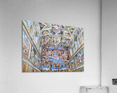 Visitors observe Michelangelos Last Judgement in the Sistine Ch Acrylic Print