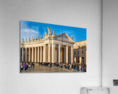 Tourists waiting in line to enter Saint Peters Basilica in Rome Acrylic Print