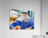 Baker working in the souq of the old city in Jerusalem Israel Acrylic Print