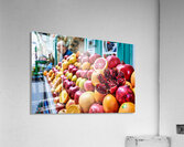 Fresh fruit stall in old city of Jerusalem filled with colorful  Acrylic Print