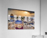 Dramatic sunset over the old city of Jerusalem in Israel Acrylic Print
