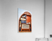 Bookshelf with religious texts in Sephardic synagogues in Jerusa Acrylic Print