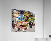 Greengrocer stall in the old city of Jerusalem busy with shopper Acrylic Print