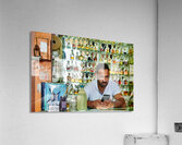 Man working in a perfumery in the old city of Jerusalem Acrylic Print