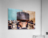 Jewish men study in Jerusalem at the Western Wall Acrylic Print