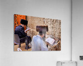 Prayer at the wailing wall in jerusalem by orthodox jews Acrylic Print