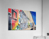 West bank separation wall with street art in Bethlehem Jerusale Acrylic Print