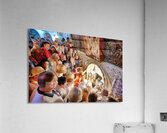 Crowd gathers at grotto of nativity in Bethlehem Israel Acrylic Print