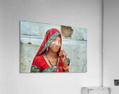 Portrait of a woman in traditional dress in Mandawa Rajasthan Acrylic Print