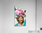 Portrait of a young girl carrying cloth in Mandawa Rajasthan Acrylic Print