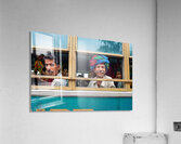 Passengers travel on bus in Udaipur Rajasthan India Acrylic Print