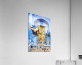 Goat standing on a wall by a wooden door in Bundi Rajasthan Acrylic Print