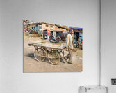 Man pulls an empty cart in Orchha Madhya Pradesh India Acrylic Print