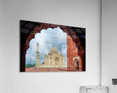 View of the Taj Mahal from an archway in Agra India Acrylic Print