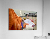 Praying by the ganges river in varanasi india Acrylic Print