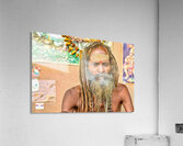 Sadhu in Varanasi Uttar Pradesh with long hair and beard Acrylic Print