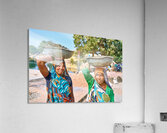 Women carry materials in Varanasi near the river bank Acrylic Print