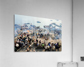 Cremation rites by the river Ganges in Varanasi India Acrylic Print