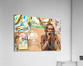 Holy man sadhu in Varanasi Uttar Pradesh sharing wisdom Acrylic Print