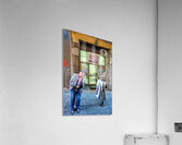 Domenico Caso stands in front of his workshop in Naples Campania Acrylic Print