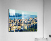View of upper west side and george washington bridge in manhatta Acrylic Print
