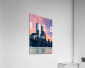 Brooklyn Bridge and Manhattan skyline during sunset in New York Acrylic Print