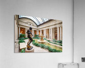 Visitors explore the courtyard at the Frick Collection in Manhat Acrylic Print