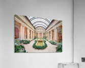 People walk around the courtyard at the Frick Collection in New  Acrylic Print