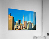 Chrysler Building stands tall among Manhattan buildings in New Y Acrylic Print