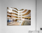 Visitors explore interior of Solomon R. Guggenheim Museum in New Acrylic Print
