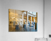 Visitors explore Greek and Roman galleries at the Met Acrylic Print