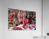 Market scene in Catania with fresh meat on display Acrylic Print