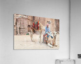 Camels wait for tourists at Petra archaeological site in Jordan Acrylic Print