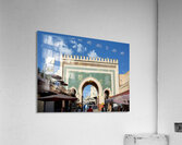People walk through Bab Bou Jeloud a famous gate in Fez Morocc Acrylic Print