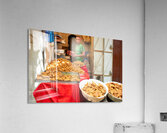 Fried sweets stall in the old town of Fez Morocco selling treat Acrylic Print