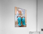 Beggar sitting in Fez Morocco with worn clothes and hands Acrylic Print