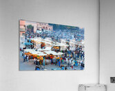 Sunset at Djema el Fna square in Marrakesh with lively crowds Acrylic Print