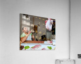 Butcher at work in Meknes souk showing fresh meat and livestock Acrylic Print