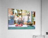 Meknes butcher in the souk selling fresh meat and sausages Acrylic Print