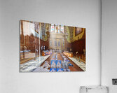 Visitors explore the interior of Santa Maria Novella in Tuscany Acrylic Print