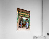 Grinder street shop in Palermo Sicily with shopkeeper Impression acrylique